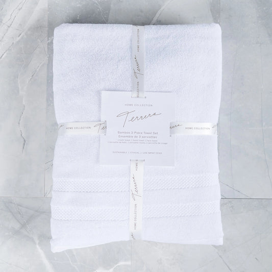 Bamboo 3-piece Organic Bath Towel Set-White