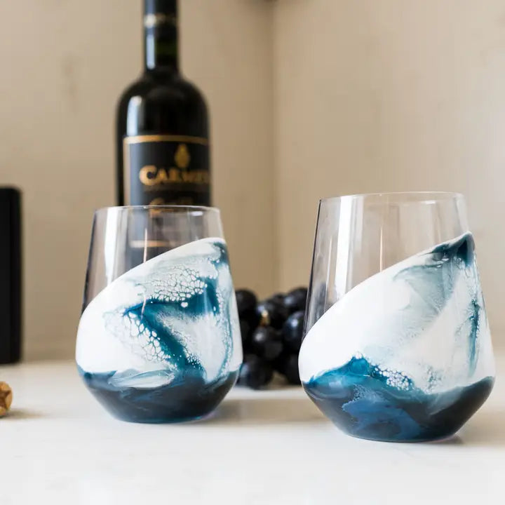 Resin Coated Wine/Entertaining Glass Set