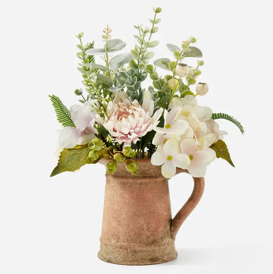 Floral Bouquet in Clay Jar