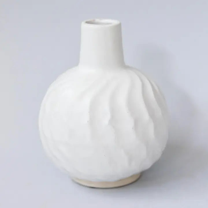 White Ripple Vase