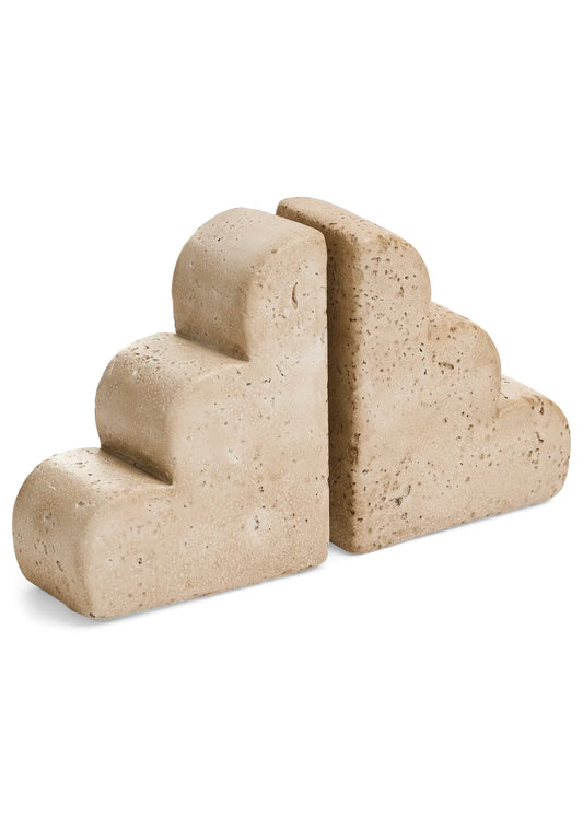 Travertine Bookends