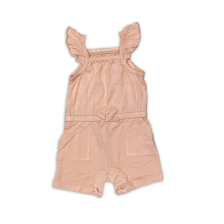 Bamboo Flutter Sleeve Romper-Blossom