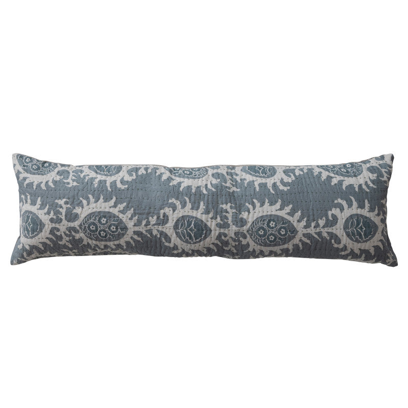 Hand Embroidered Lumbar Pillow