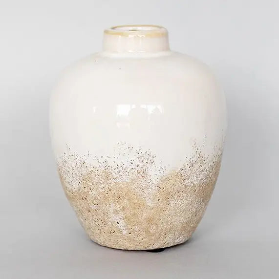 White Distressed Bud Vase