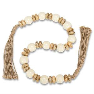 Glass Bead Garland-Ivory/Natural