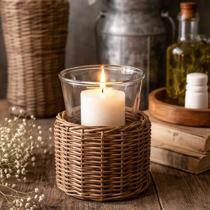 Woven Willow Glass Vase