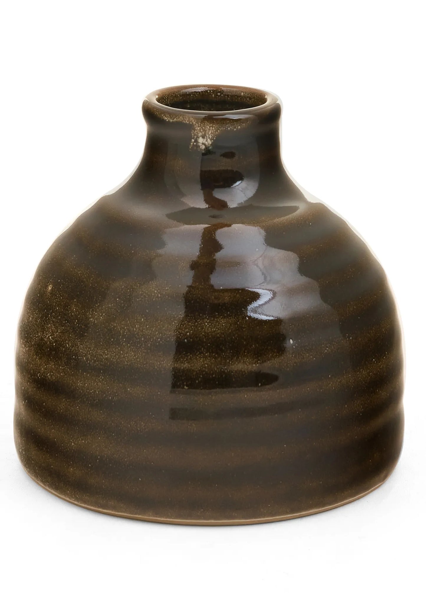 Ceramic Bud Vase-Dark Brown