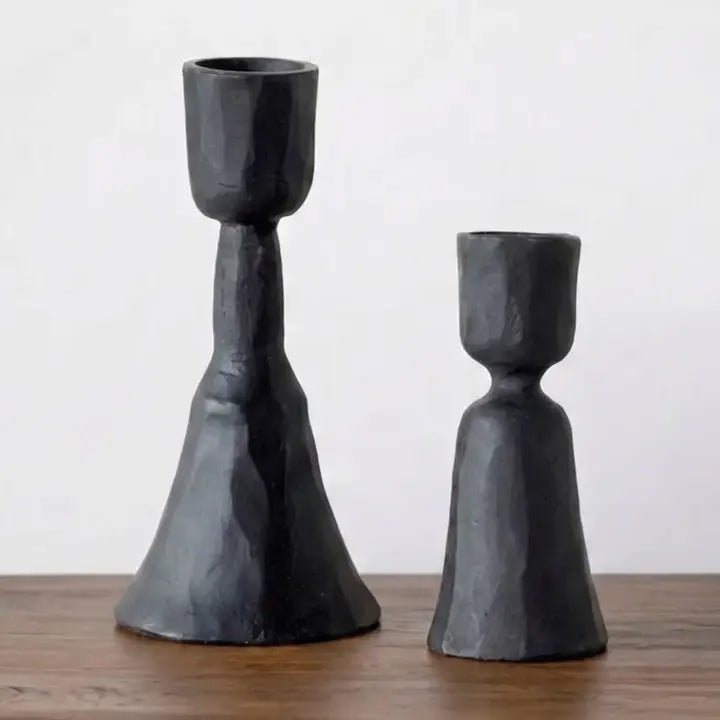 Black Iron Candle Holders-Set of 2