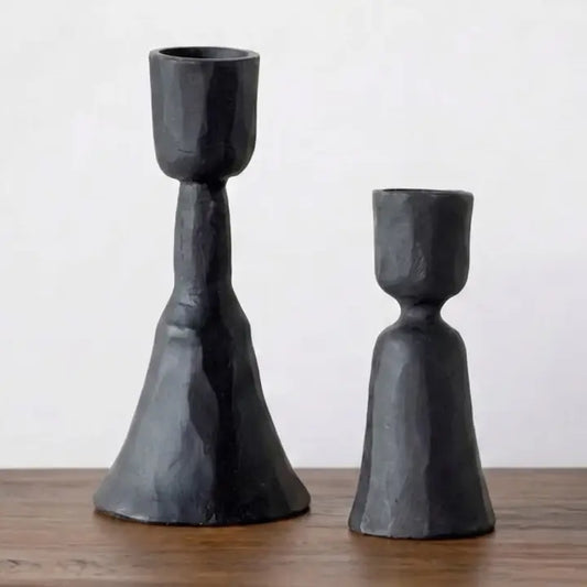 Black Iron Candle Holders-Set of 2