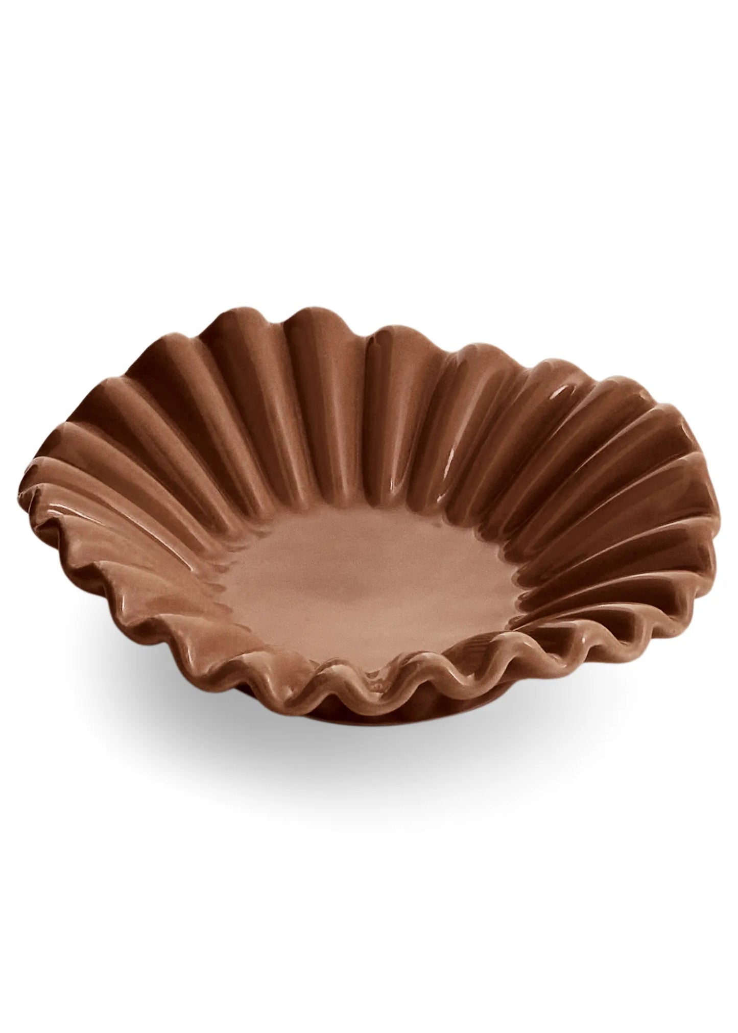 Small Ceramic Ripple Bowl-Rust