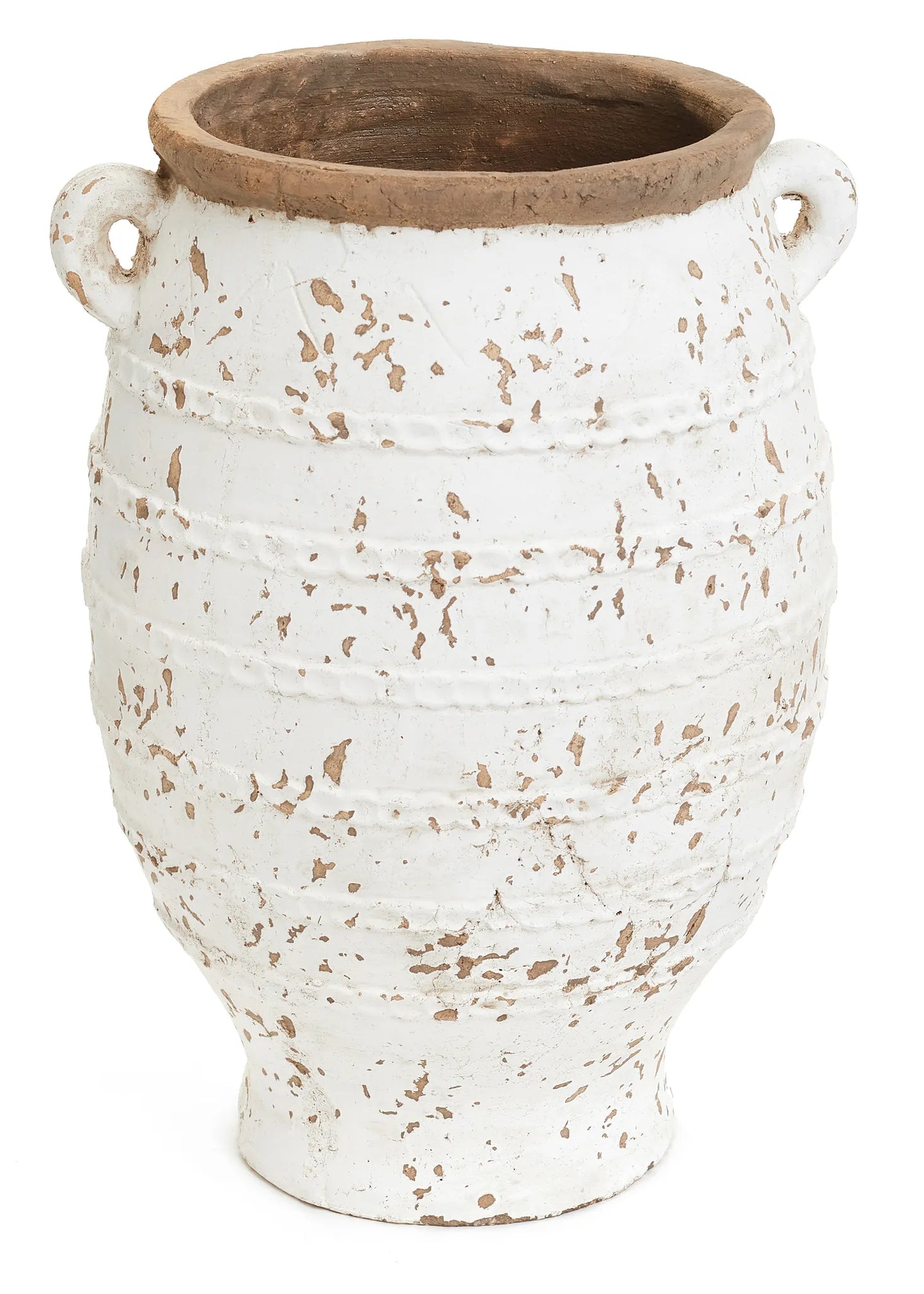 Cement Urn-White/Brown