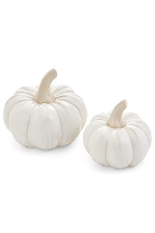 White Ceramic Pumpkin-Small