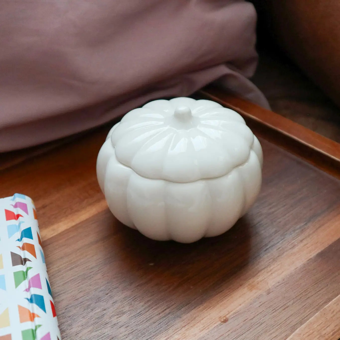 Pumpkin White Ceramic 9oz Candles- Pumpkin Latte Scent