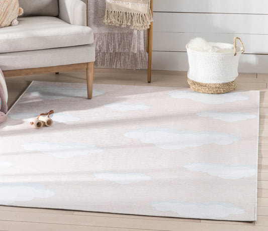 5x7 Cloud 9 Distressed Machine Washable Area Rug “Peach”