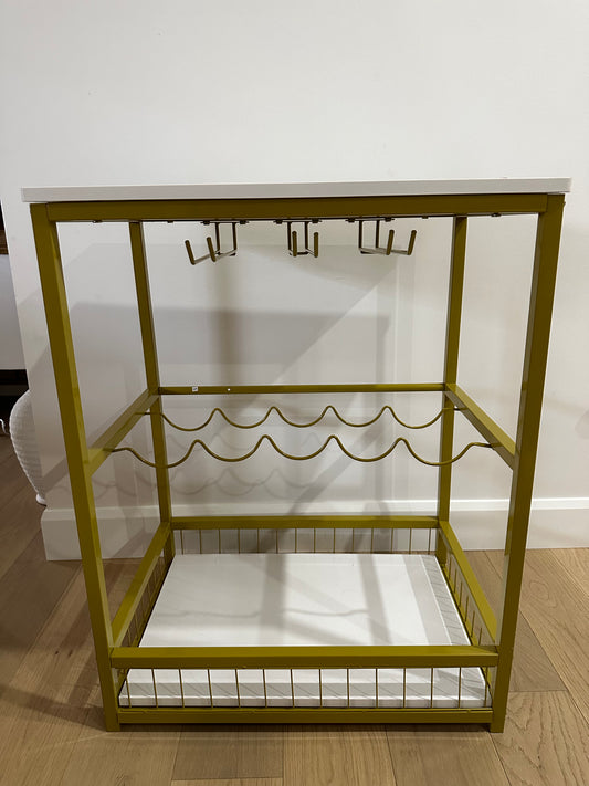 Gold Bar Cart/ Wine Rack