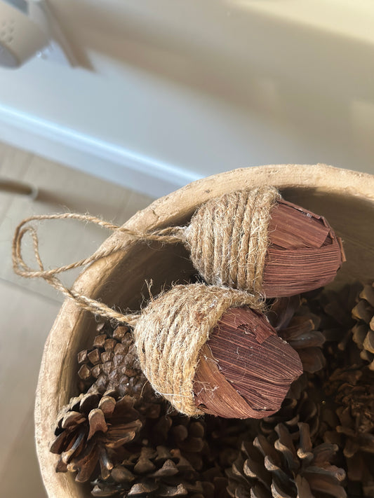 Woven chestnuts on string