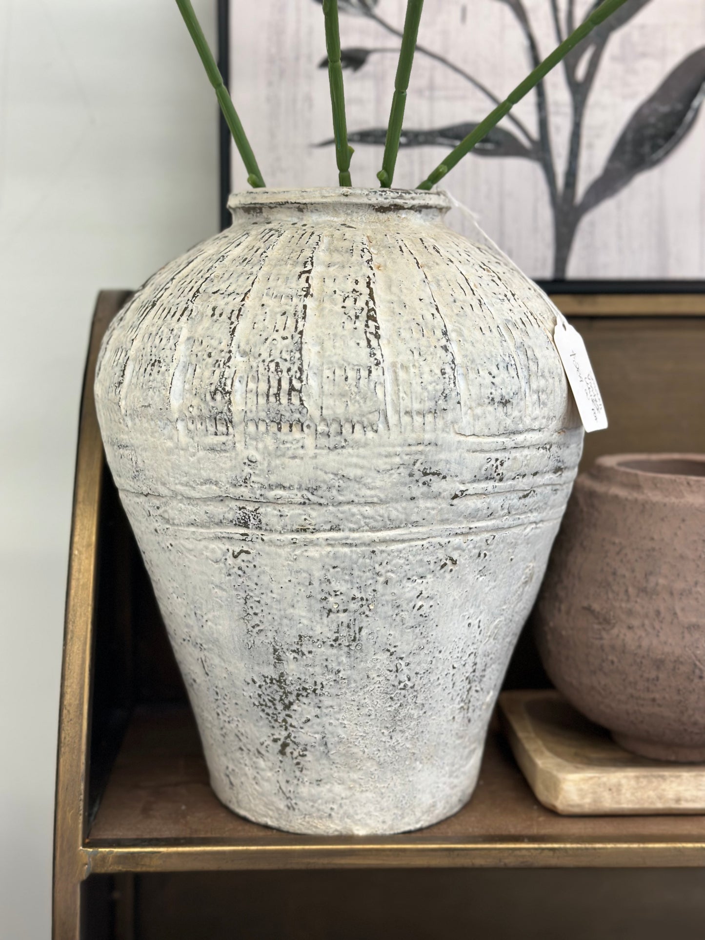 Vintage whitewashed vase