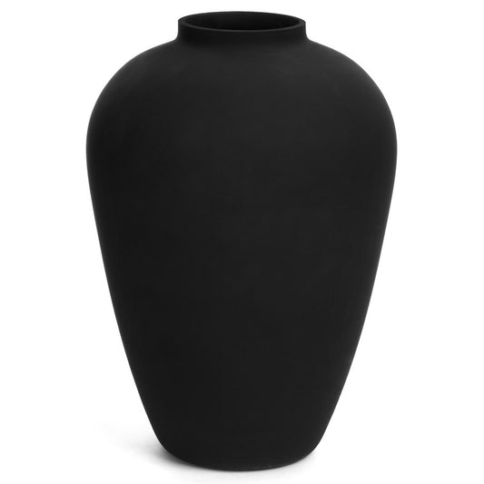 VASE GLASS URN MATTE BK 6.5x10