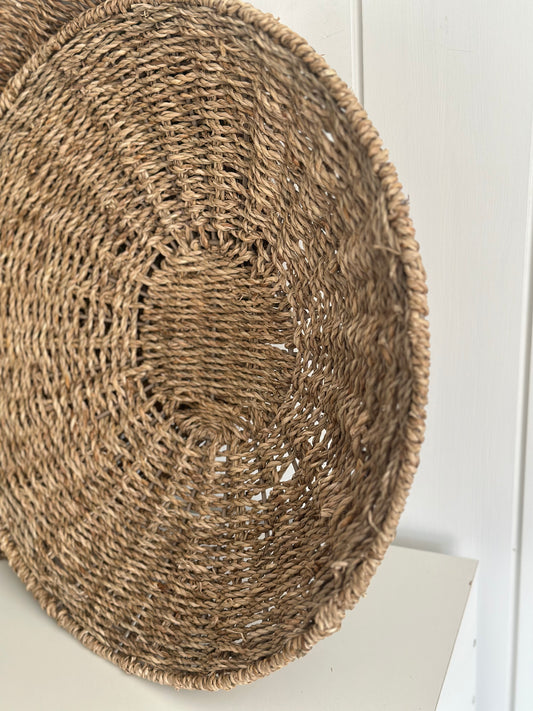 Pair of wicker circles wall decor