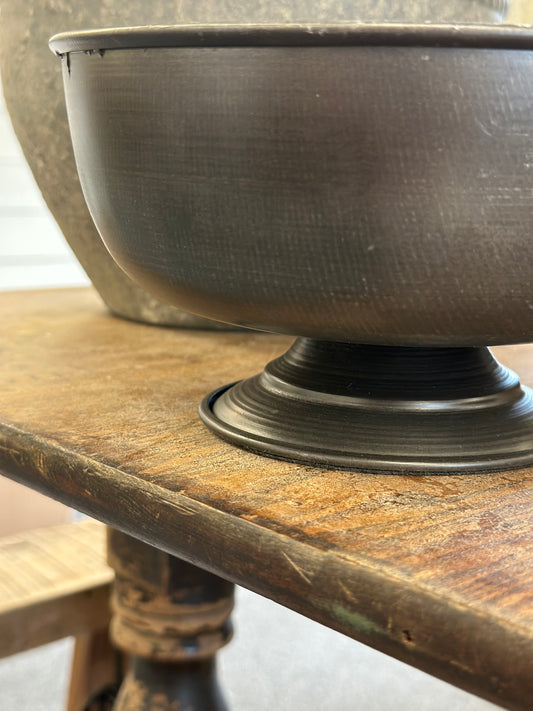 Pedestal Metal Bowl