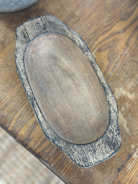 Wood dough bowl