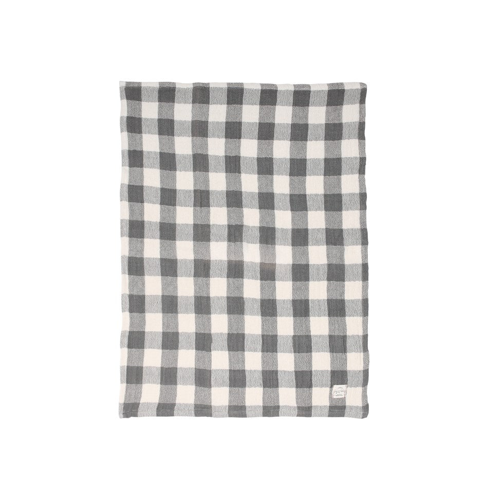 Classic Check Double Layered Single Kitchen Towel Grey