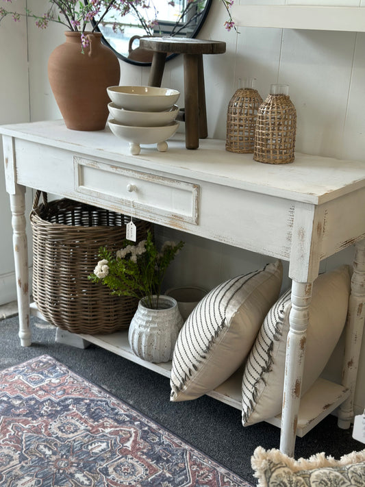 White farmhouse console