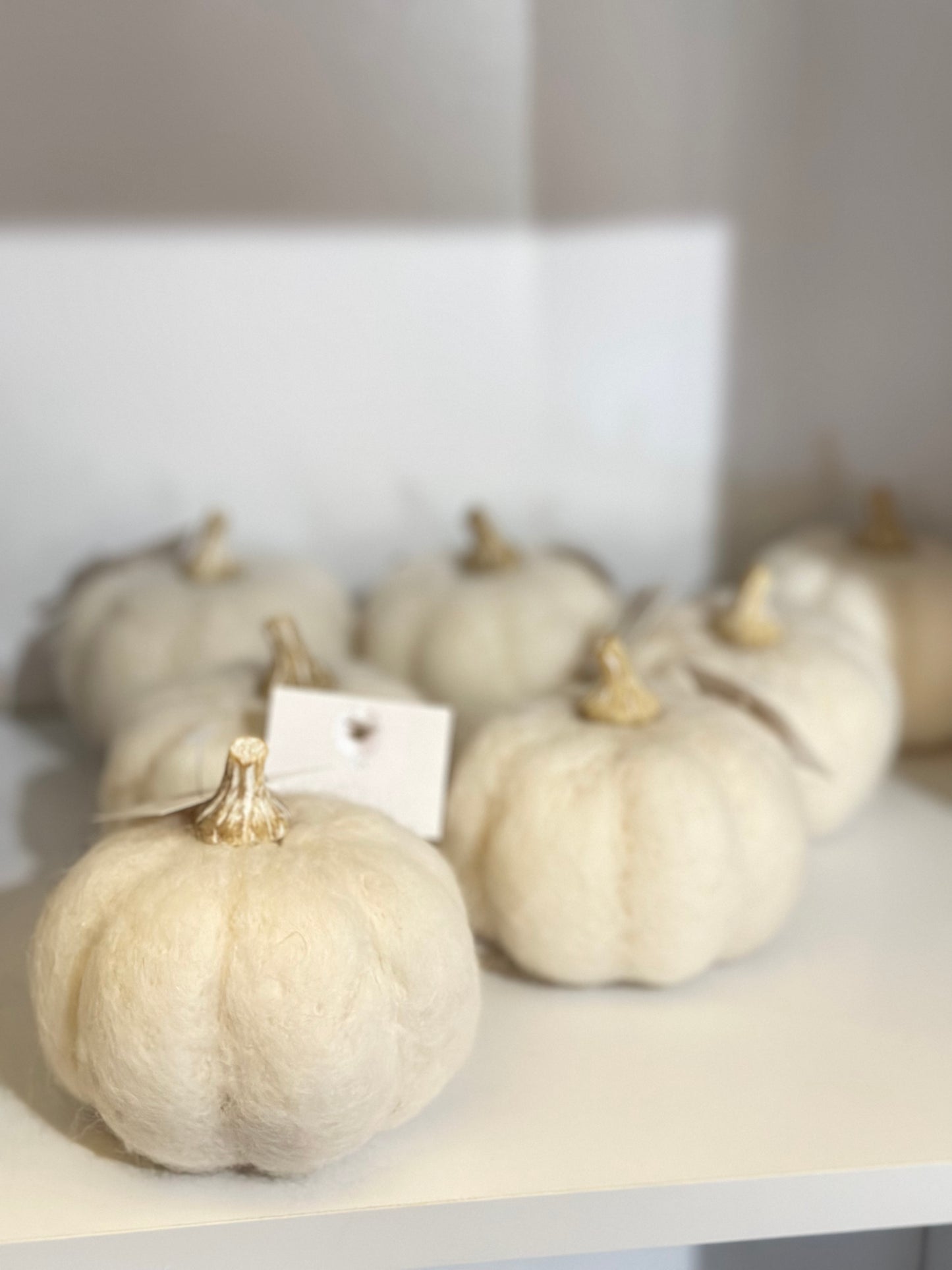 Wool ivory pumpkins