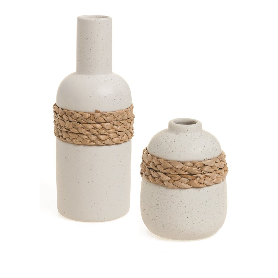 Bud vase with jute wrap