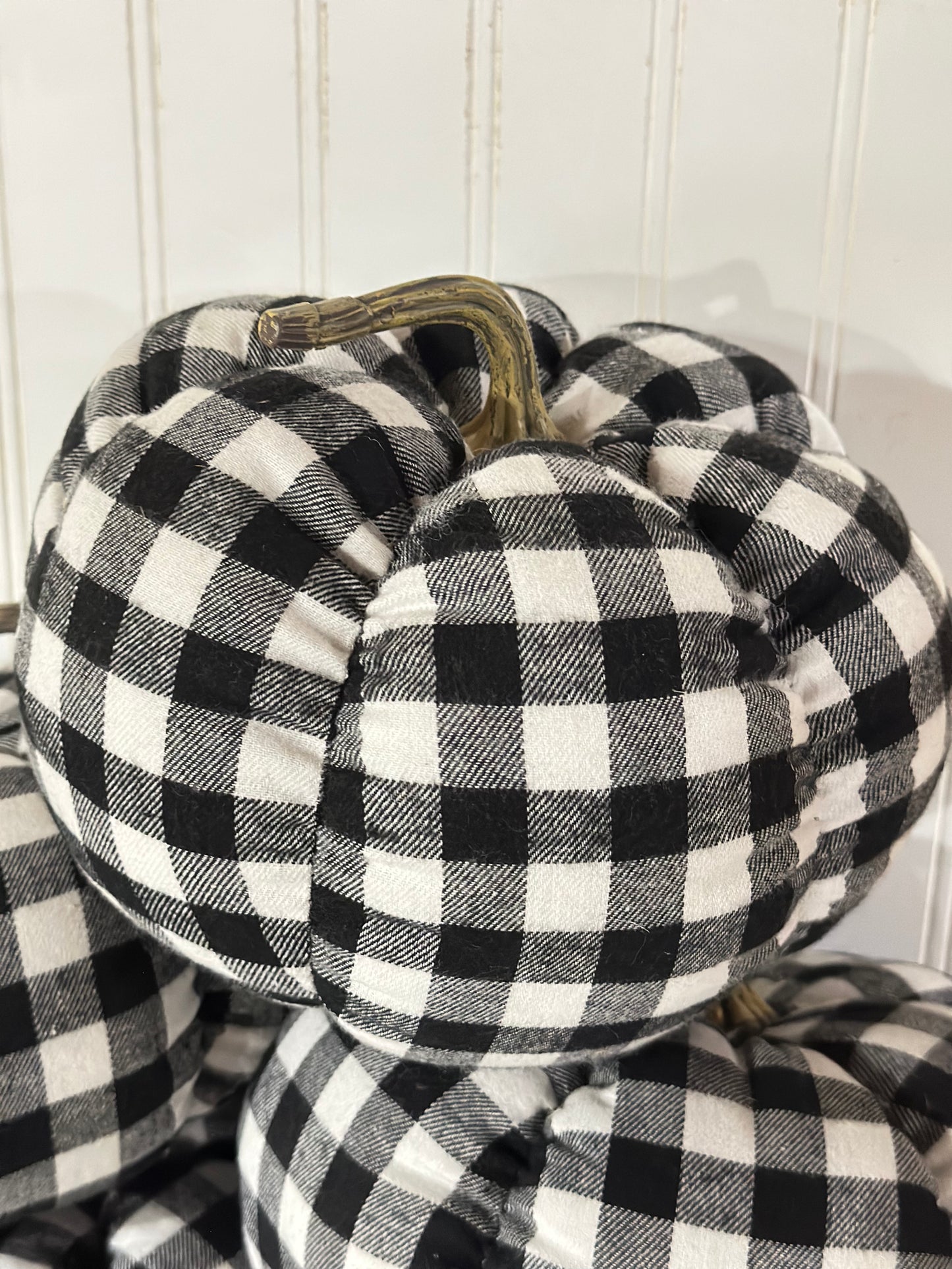 Plaid Black & White Pumpkin