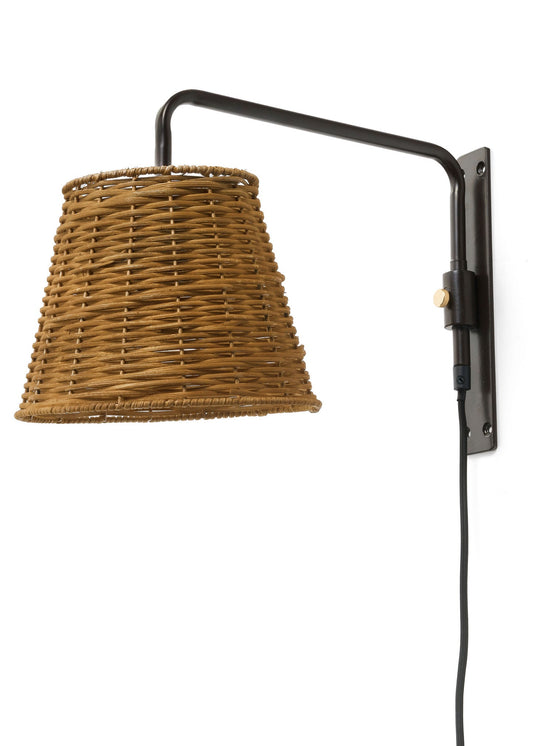 Rattan Lamp Sconce (plug in)